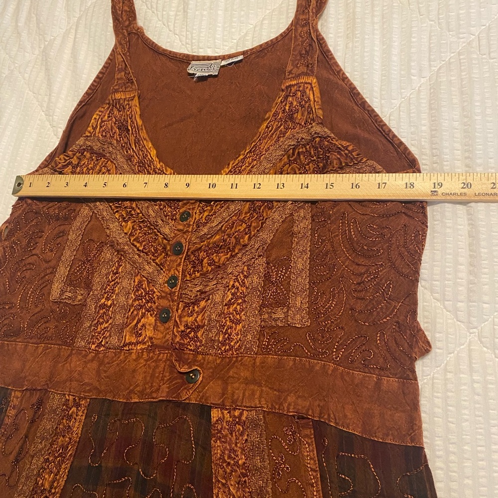 Bohemian Patchwork Sleeveless Dress - Picture 7 of 13